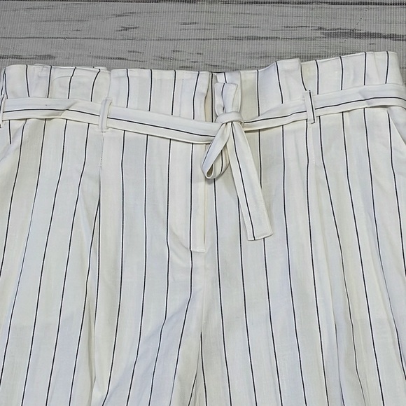 Worthington Shorts NWT Pleated Flare Ivory Black Stripes Size 18 - Picture 6 of 12